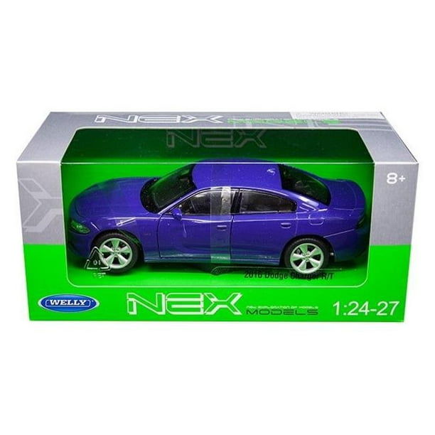 Purple 2016 Dodge Charger R/T Diecast Model Car Welly New 1:24-1:27 W/B Collection 